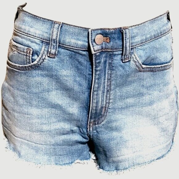 Pink By Victorias Secret Womens Denim Frayed Hem Shorts Size 6 Medium Wash - Picture 1 of 8